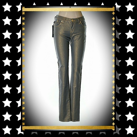 Gold-toned NWT Skinny Jeans - Picture 1 of 2