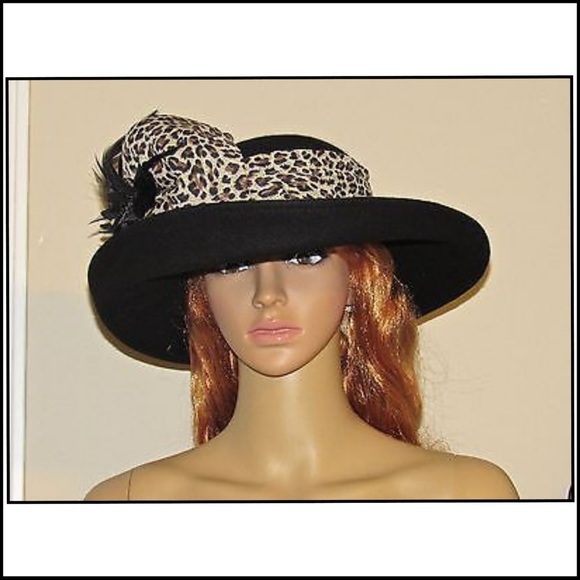KaKyCo Black Feather Trim Hat