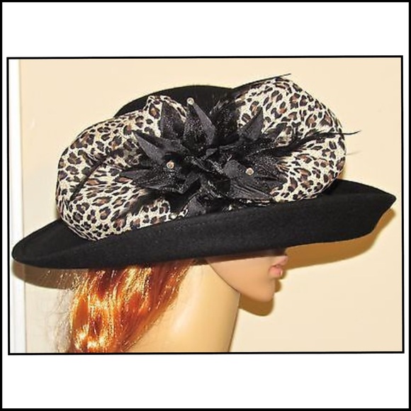 KaKyCo Black Feather Trim Hat main image 5