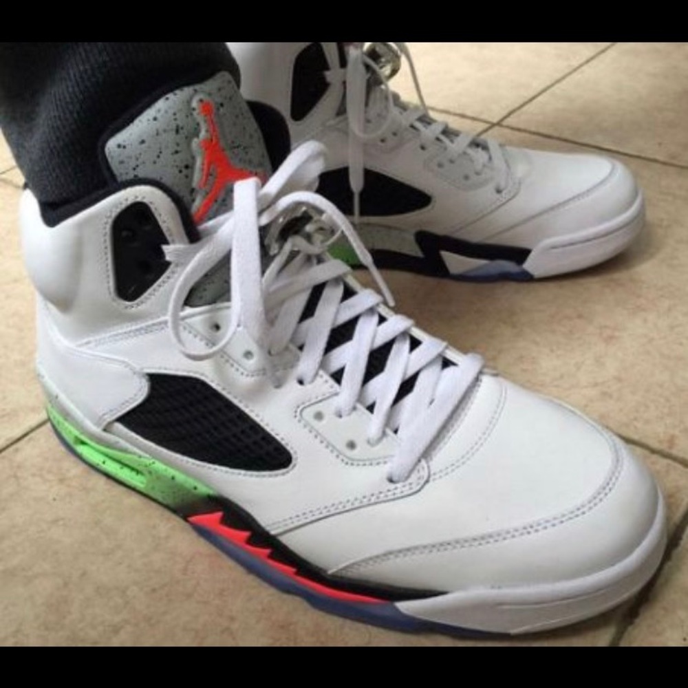 Jordan 5 poison green Authentic shoes