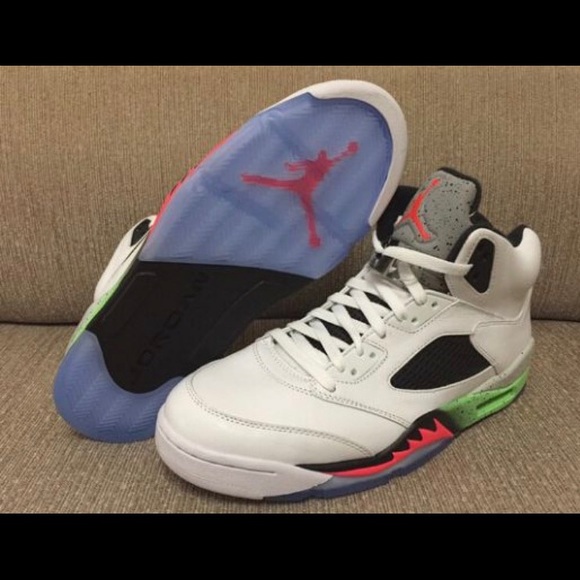 Jordan 5 poison green Authentic shoes