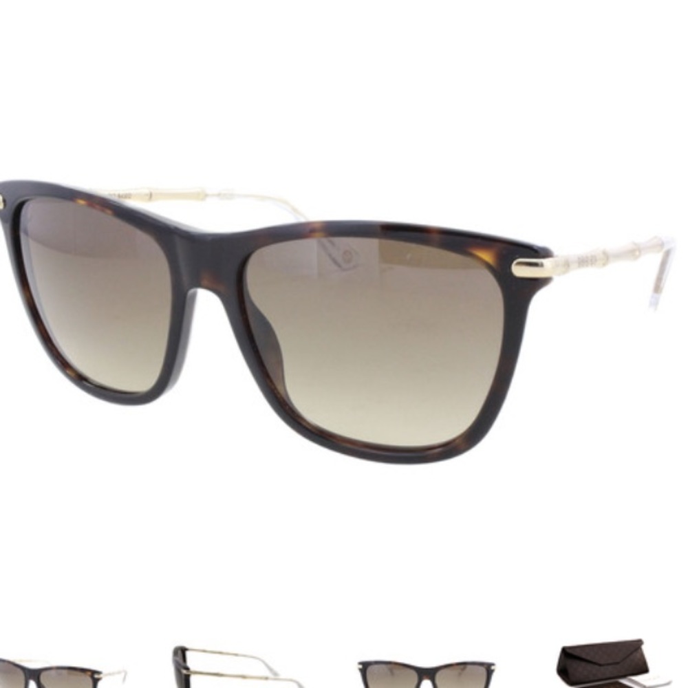 Gucci Havana Sun Glasses in Gold & Brown