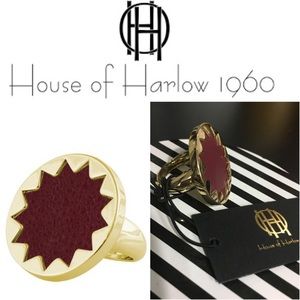 House of harlow 1960 sangria leather ring sz7 nwt