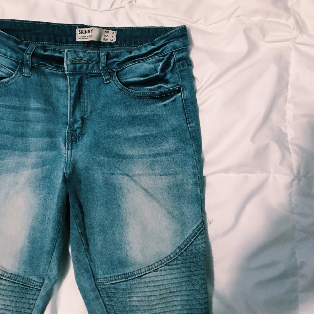 Cotton On moto ribbed denim