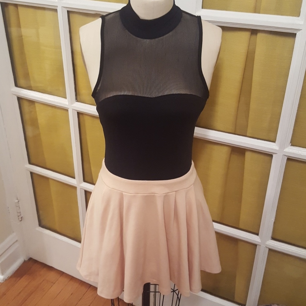 One piece party dress in peach n black