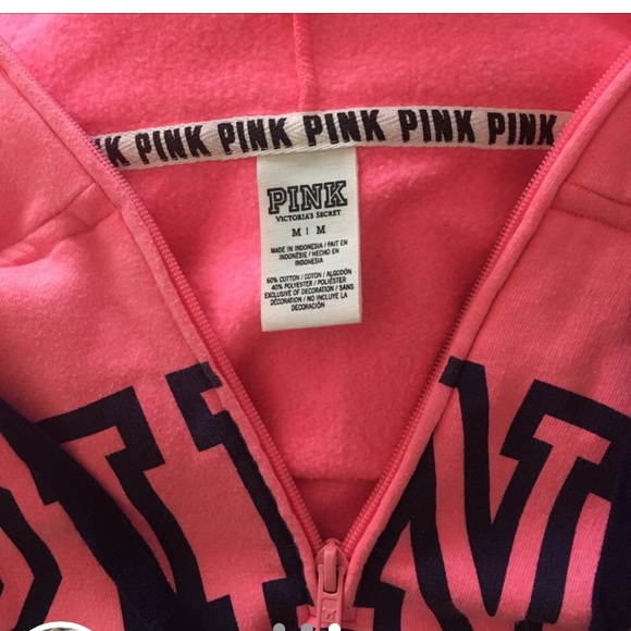 Brand pink zipper sweatshirt hoodie - Picture 1 of 3
