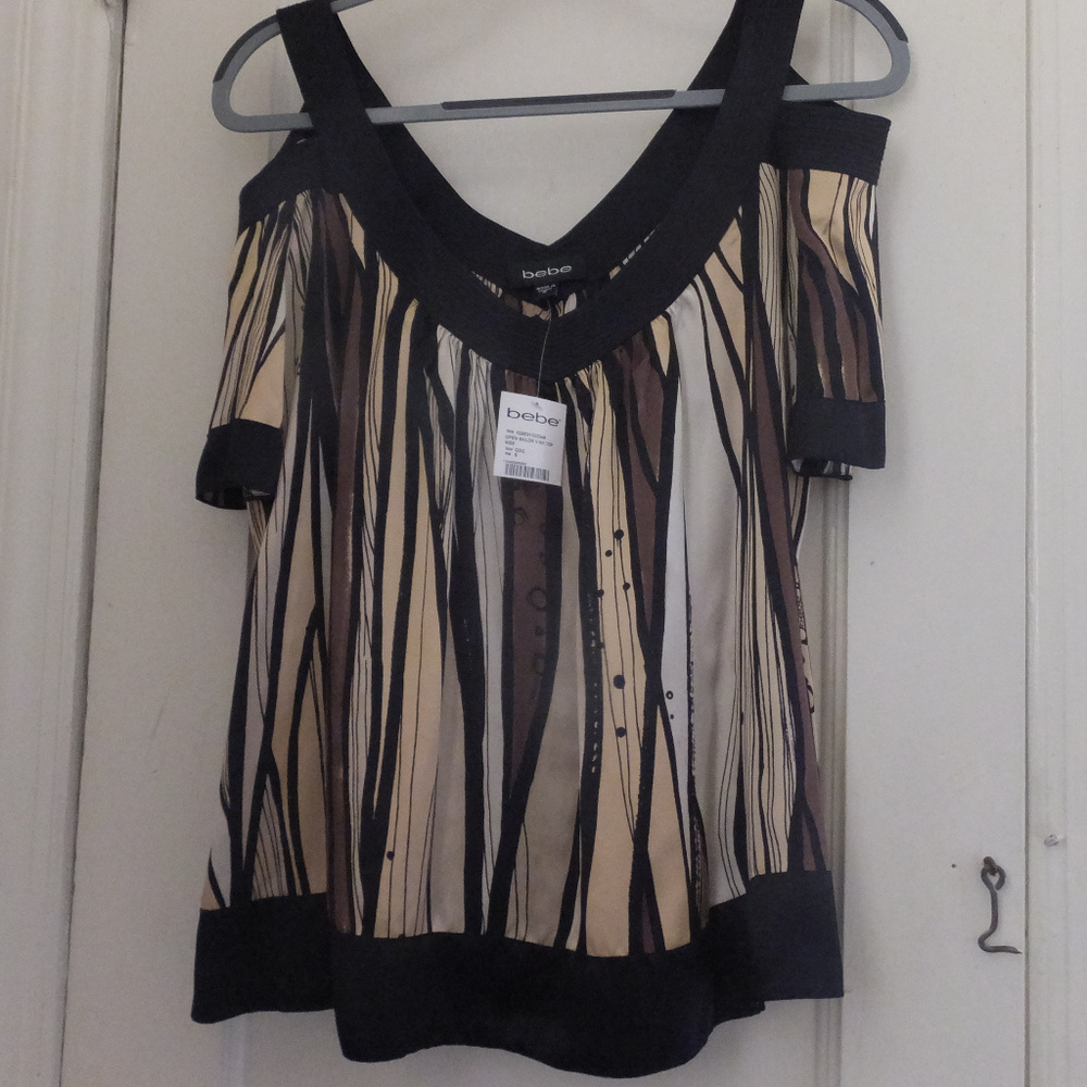 Bebe Y2K Sexy Cold Shoulder Top