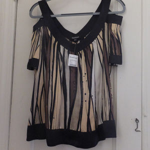 Bebe Y2K Sexy Cold Shoulder Top