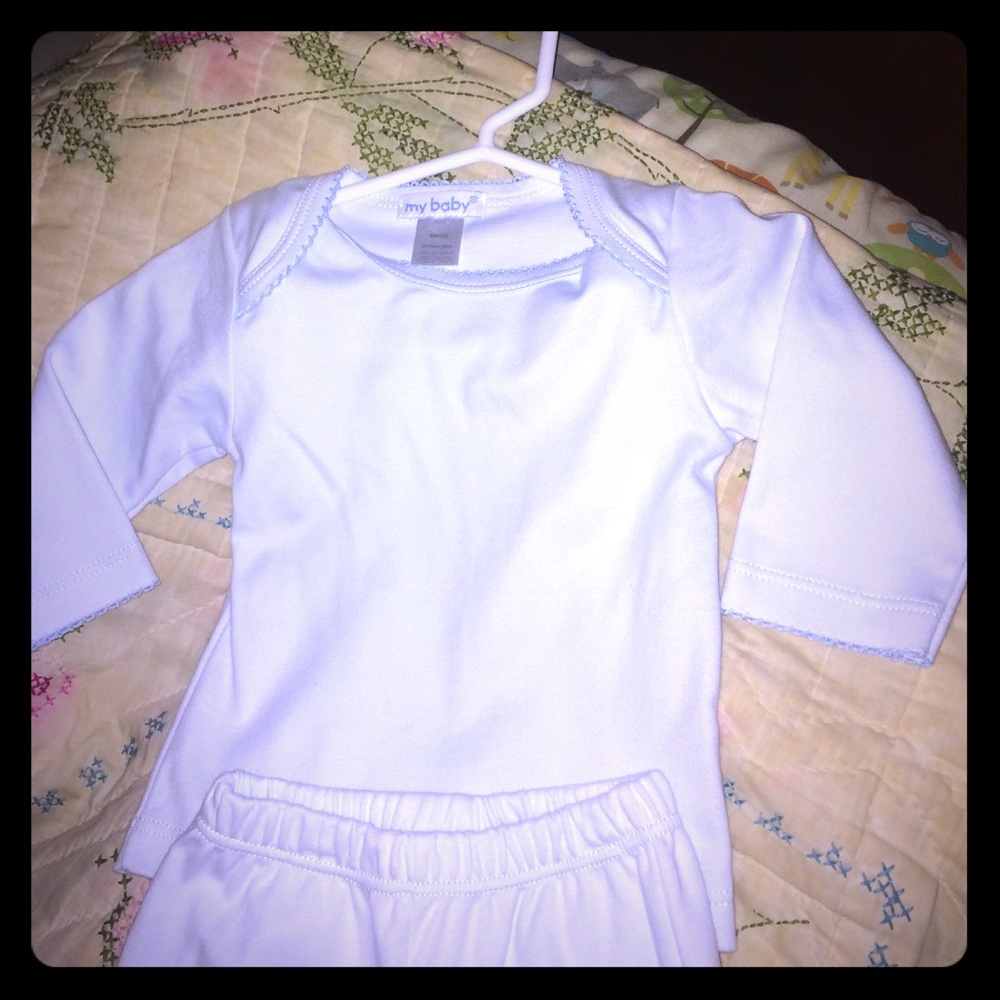 6 mo My Baby - Blue Top & Bottom Set (boy or girl)