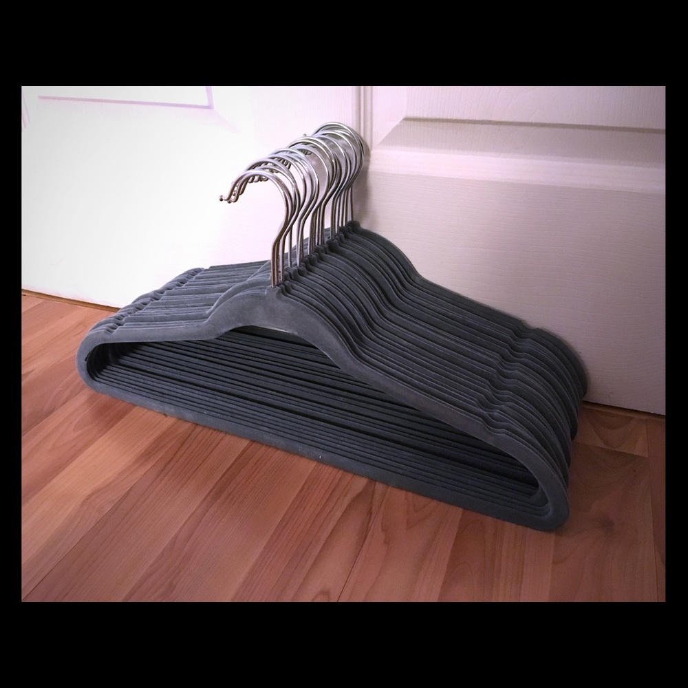 Gray Velvet Non-Slip Hangers