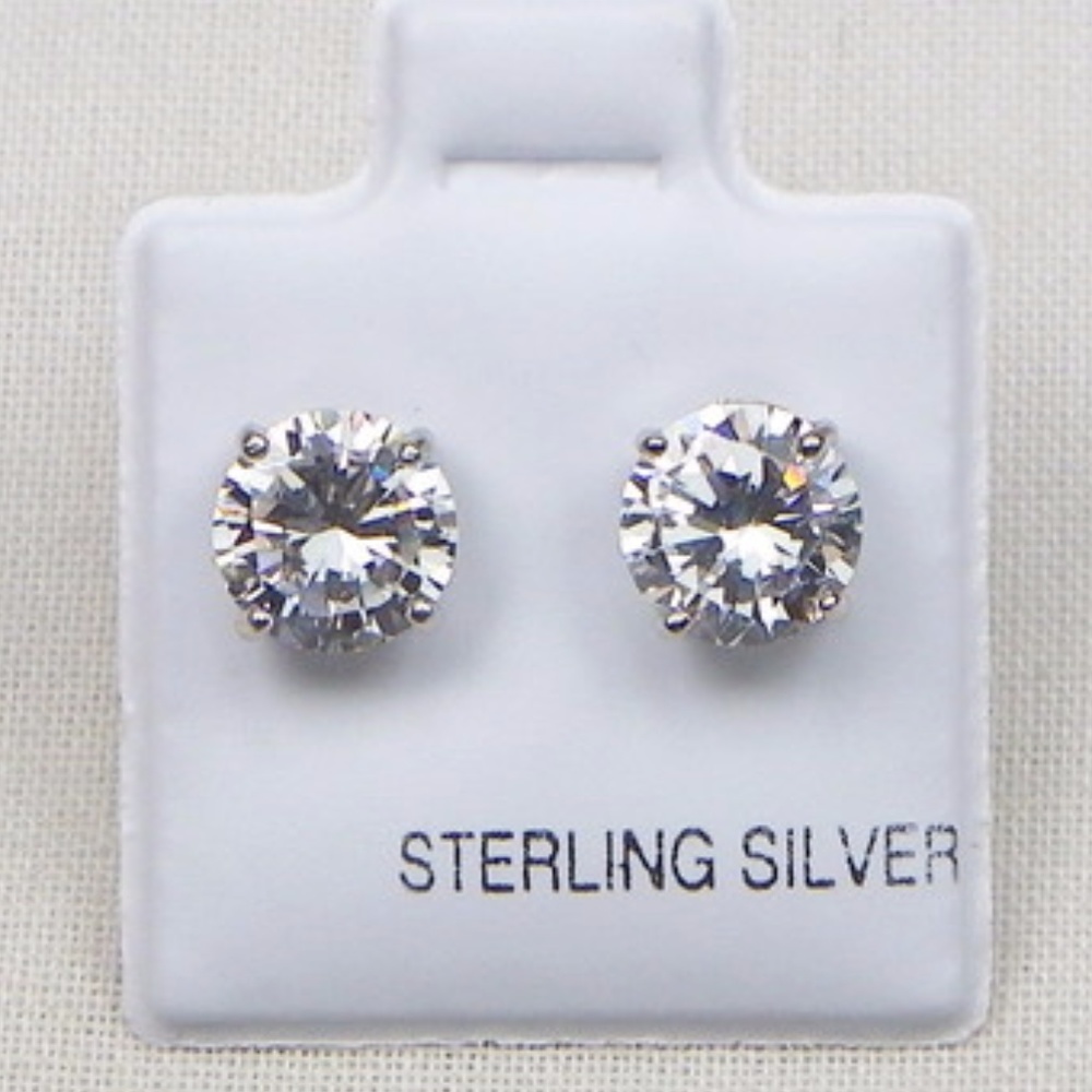 6mm Stud Earrings Sterling Silver