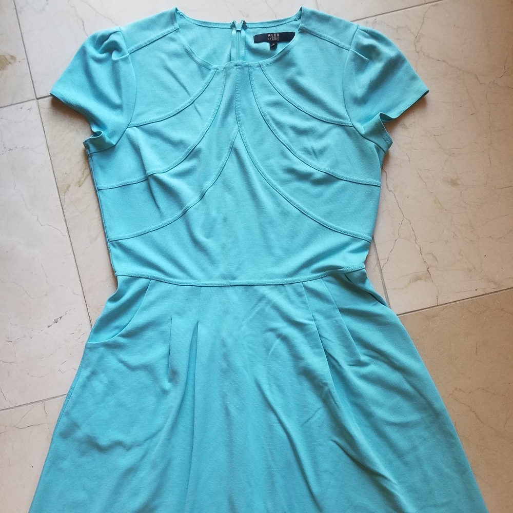 Alex Marie light blue A-line dress with pockets