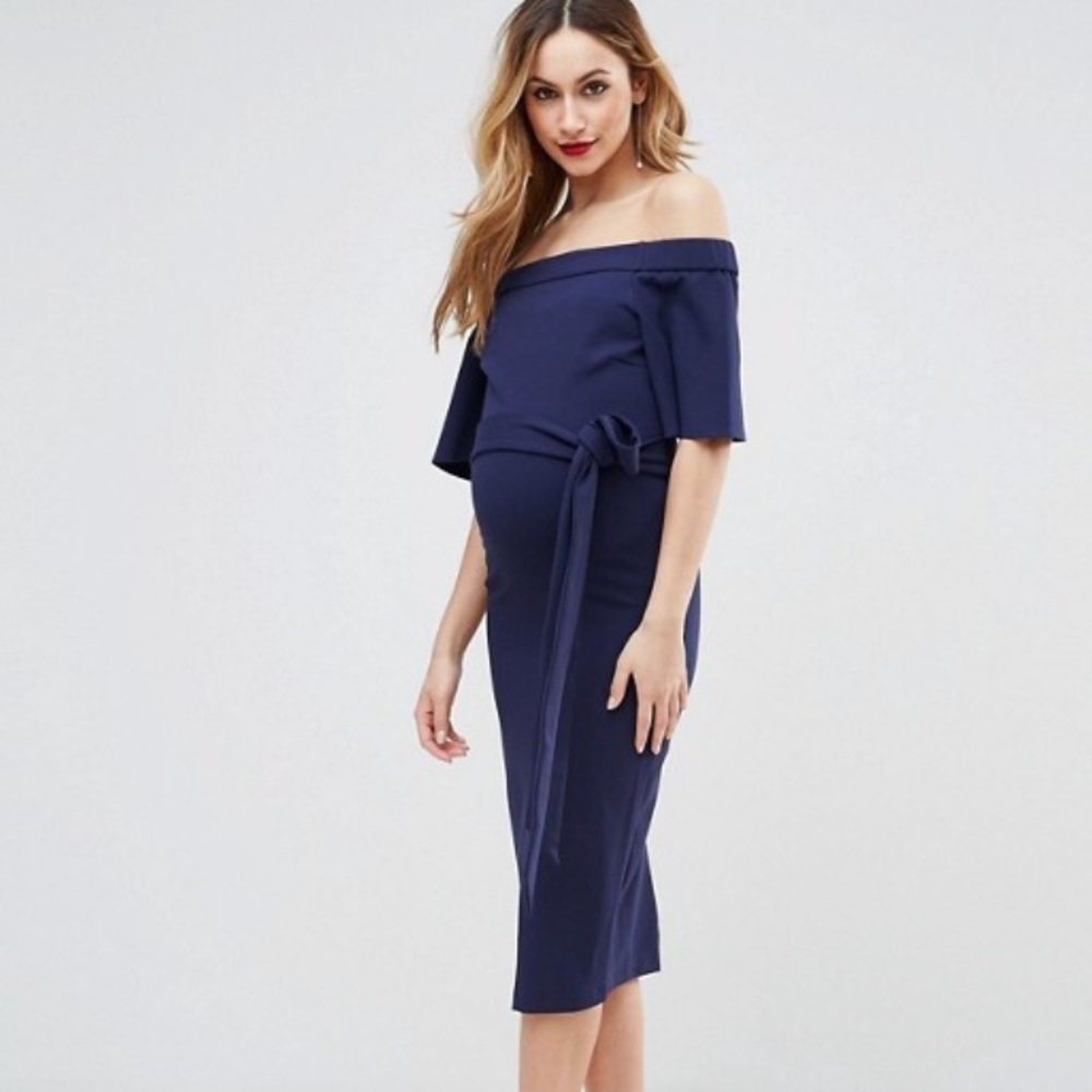 Off the shoulder maternity dress