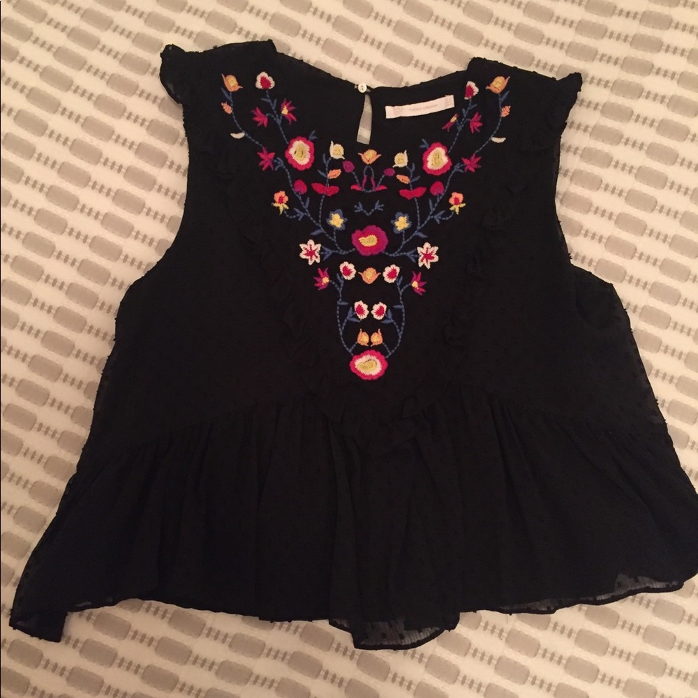 Zara Trafaluc Collection black sleeveless blouse