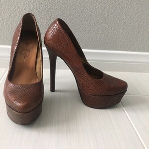 Jessica Simpson Faux Snakeskin Platform Heels