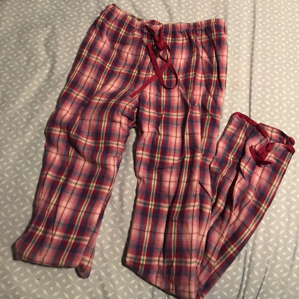 purple plaid pajama pants