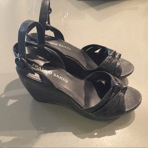 Black Franco Sarto Wedges