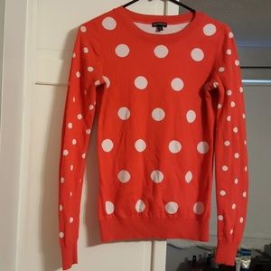 Express reversible red polka dot sweater Small