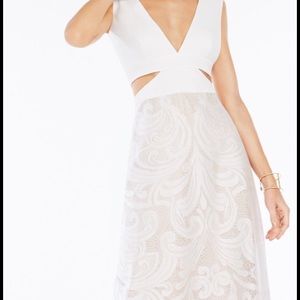 BCBG Marilyne Swirl Lace Cutout Gown