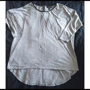 Heather Grey Tunic w/Pleather Trim and Back Zipper