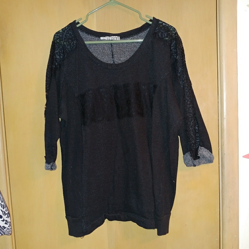 Maurices Pullover with Lace Sleeves