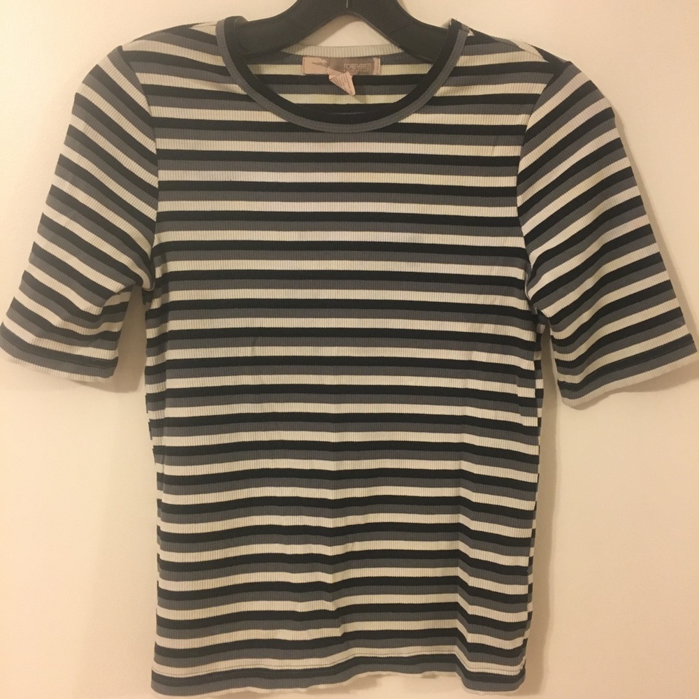 Black and white striped forever 21 shirt