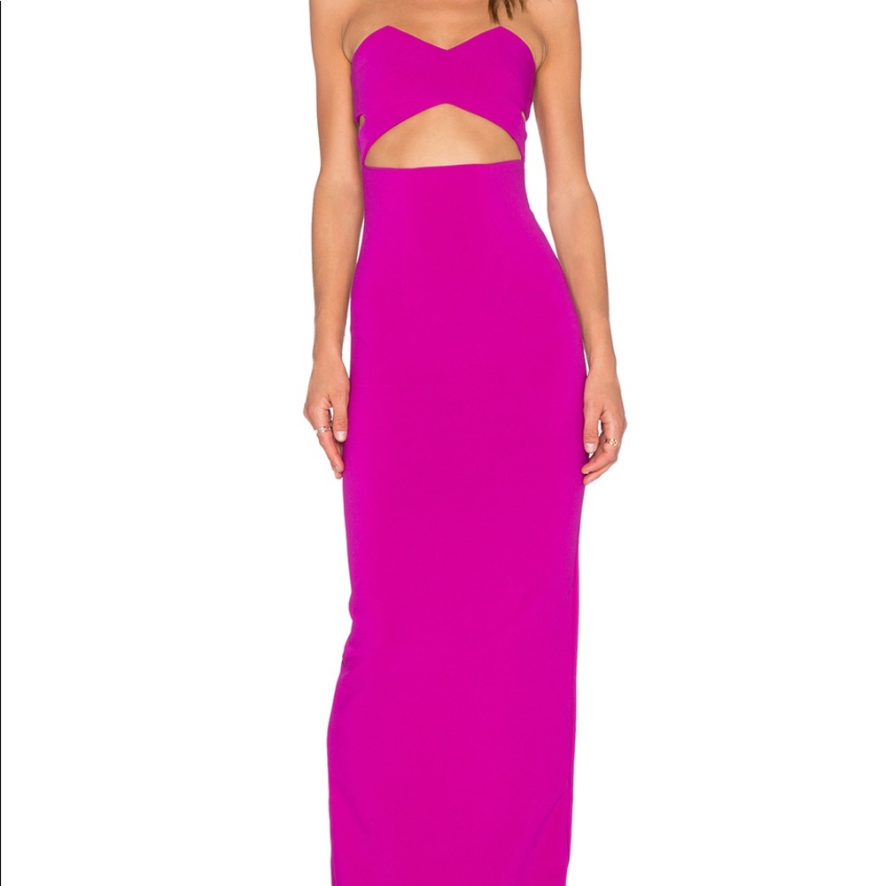 Solace London Goldie Maxi Dress in Fuchsia