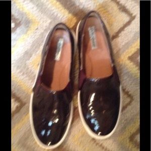 Burgundy slip on tennis shoes