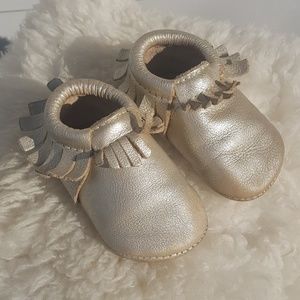 Baby Girl Freshly Picked Moccasins in Gold