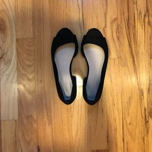Forever21 Peep toe black flats