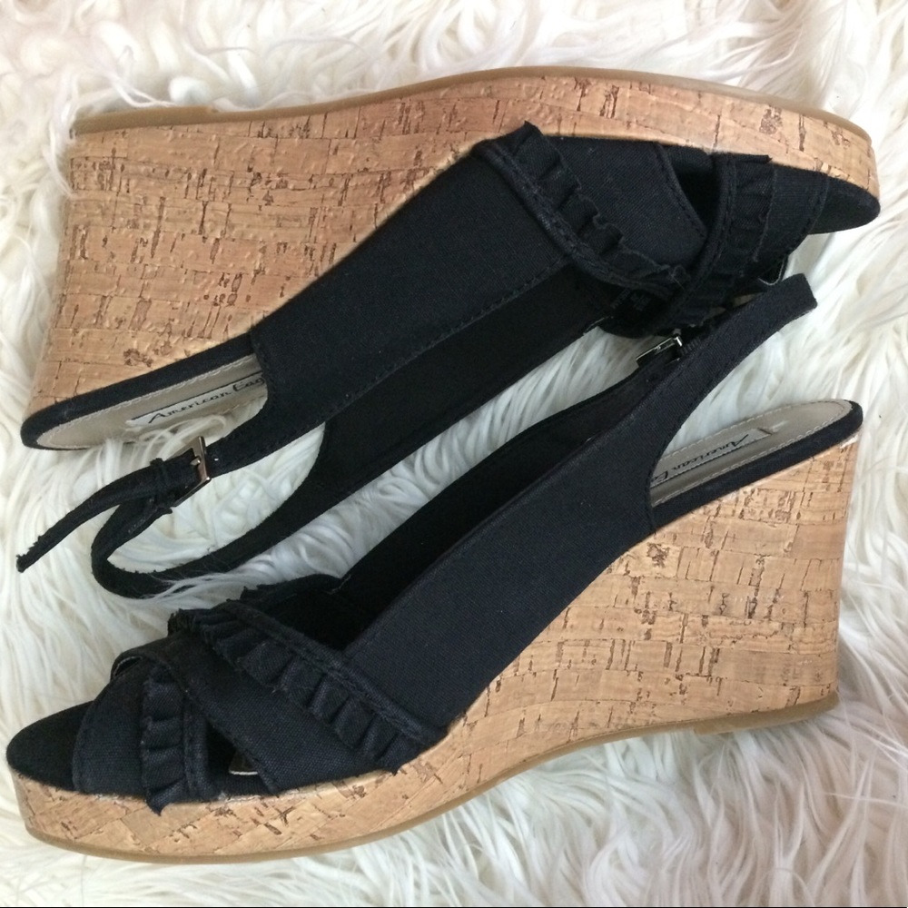 Black Wedge Heels