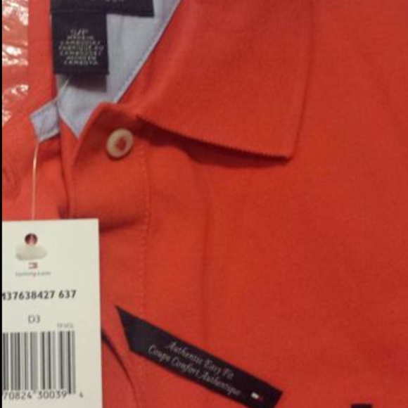 Tommy Hilfiger coral red polo top NWT - Picture 3 of 7