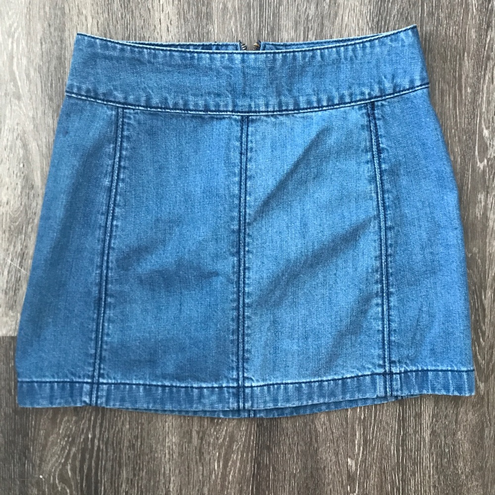 Free People High Waisted Denim Skirt
