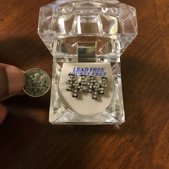 Hip Hop Iced Out Bling New York Mets Stud Earring - Picture 3 of 3