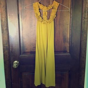 Racer back ruffled trim sundress