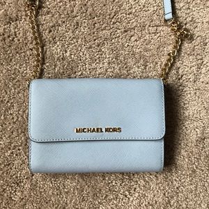 Micheal kors baby blue cross body