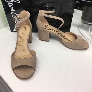 BRAND NEW, With box nude Sam Edelman sandal heels