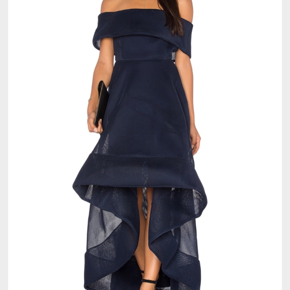 Bronx & Banco hi low off the shoulder dress