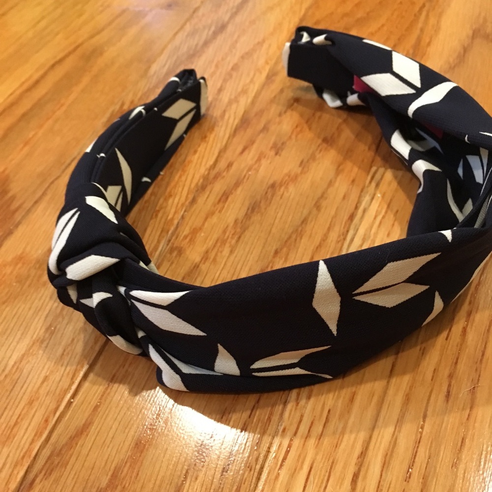 Cara New York Headband, Navy Blue and White