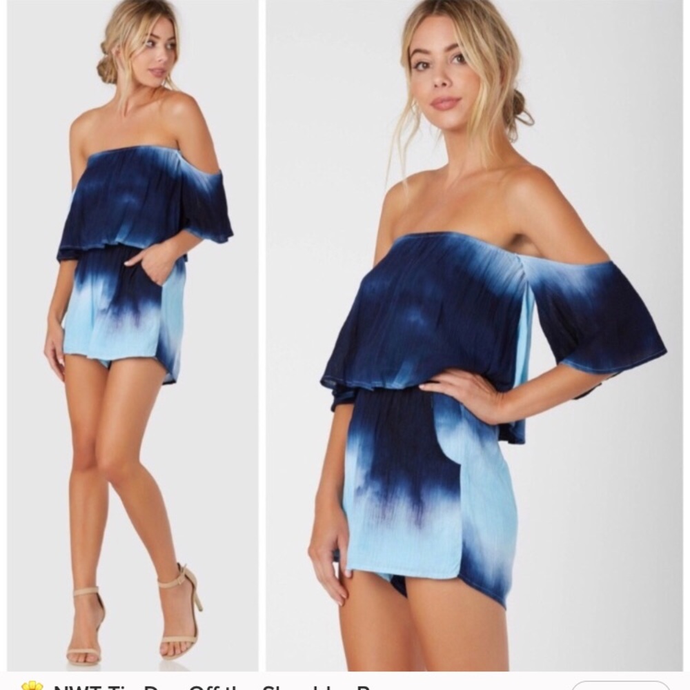 NWT Tie Dye Off-The-Shoulder Romper
