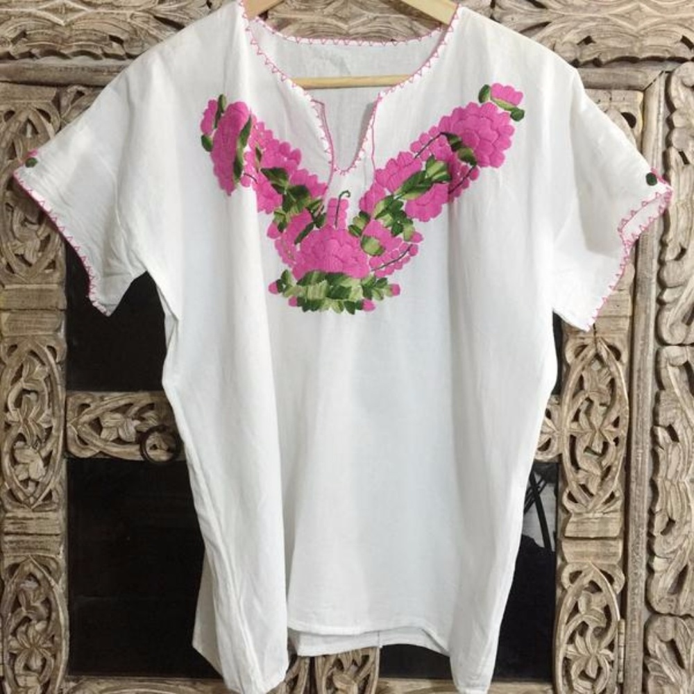 Mexican Flower Pullover Frida Blouse