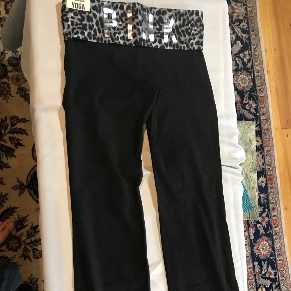 PINK fold over yoga pants