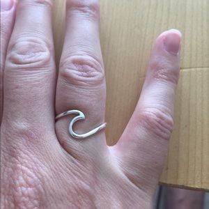 Sterling silver wave ring