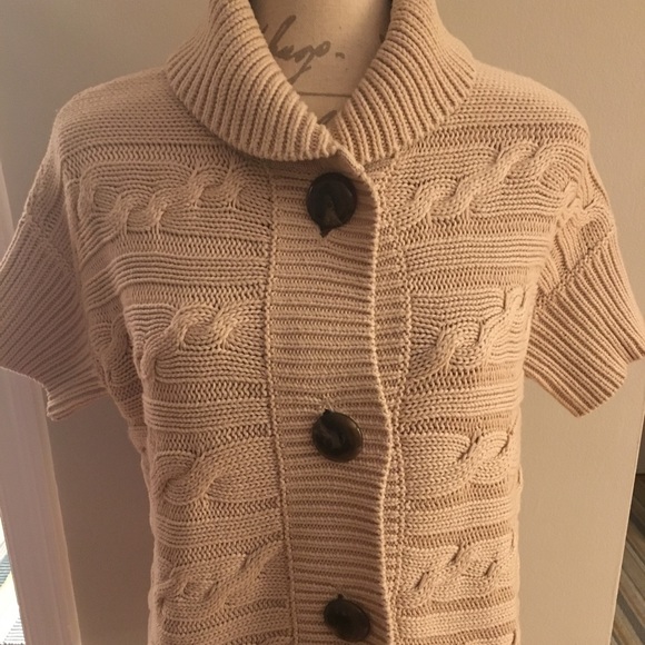 Talbots Cream Cotton Sweater w/ Short sleeves XS - Picture 4 of 6