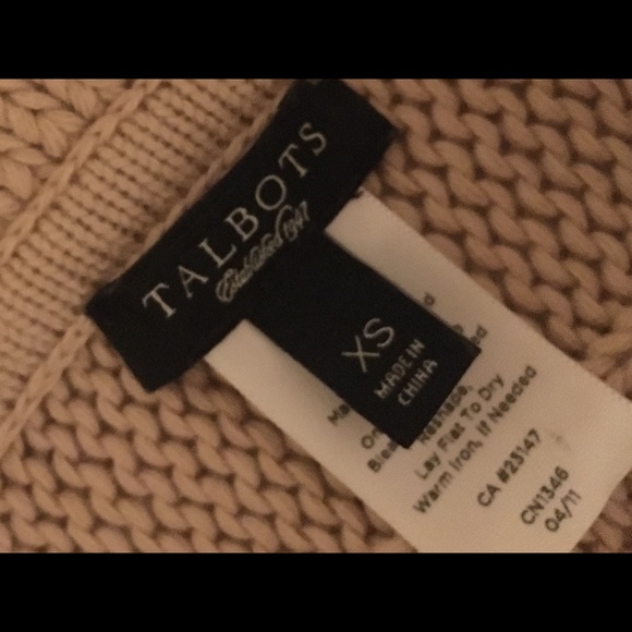 Talbots Cream Cotton Sweater w/ Short sleeves XS - Picture 6 of 6