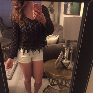 Black crochet top Small