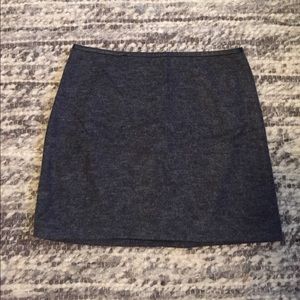 Madewell wool mini skirt with leather detail