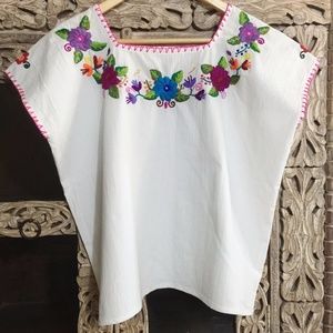 Mexican Flower Pullover Frida Blouse