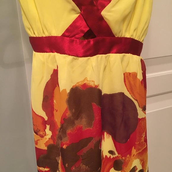 NWT Arden B Yellow and Red Silk Mini XS - Picture 2 of 7