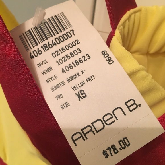 NWT Arden B Yellow and Red Silk Mini XS - Picture 3 of 7
